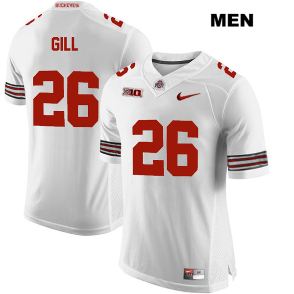 Ohio State Buckeyes Men's Jaelen Gill #26 White Authentic Nike College NCAA Stitched Football Jersey WG19A07KO